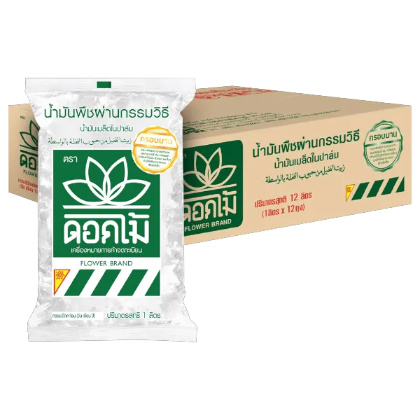 ดอกไม้ น้ำมันเมล็ดในปาล์มถุงเติม 1 ล. x 12 