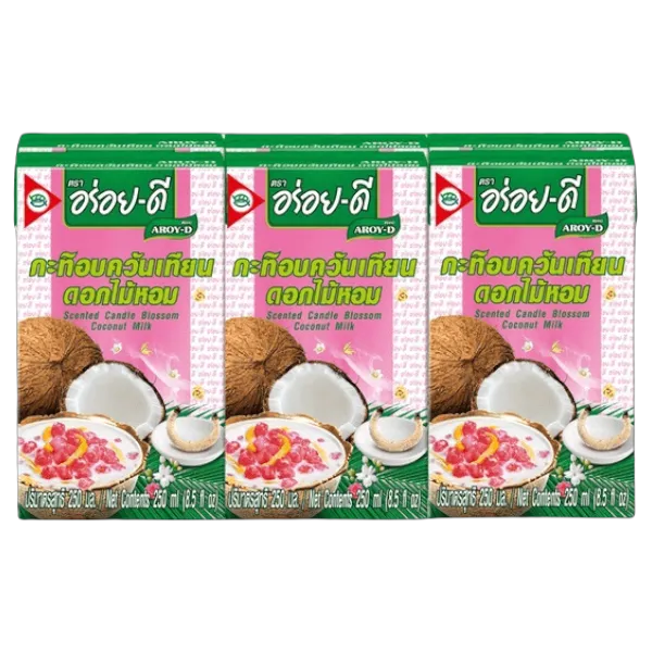อร่อยดี กะทิอบควันเทียนดอกไม้หอม 250 มล. x 6