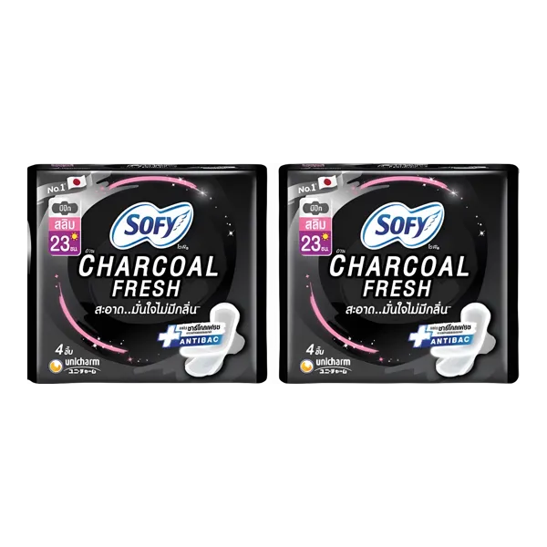 โซฟี ชาโคลเฟรชสลิม มีปีก ผ้าอนามัย 23 ซม. 4 ชิ้น x 6