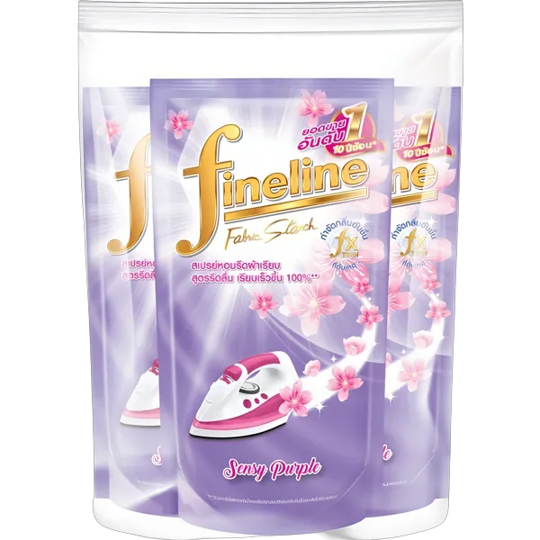 ไฟน์ไลน์ น้ำยารีดผ้าเรียบ สีม่วง 450 มล. x 3