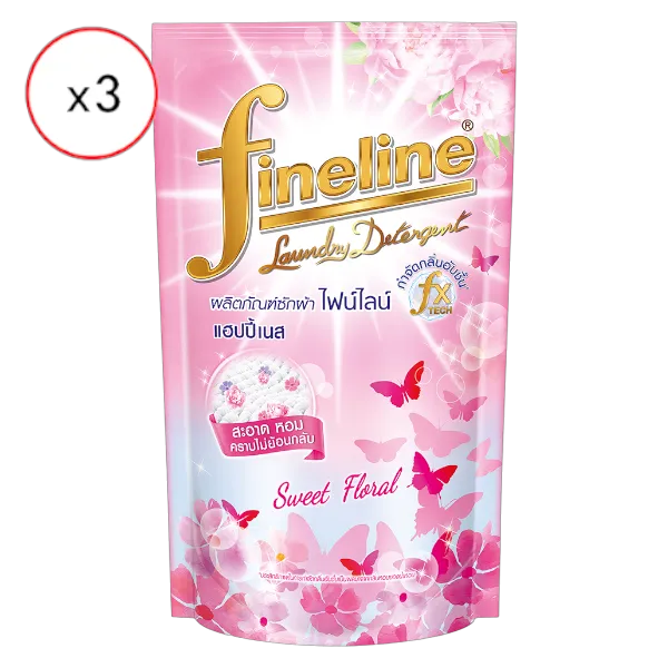 ไฟน์ไลน์ น้ำยาซักผ้า ชมพู 400 มล. x 3