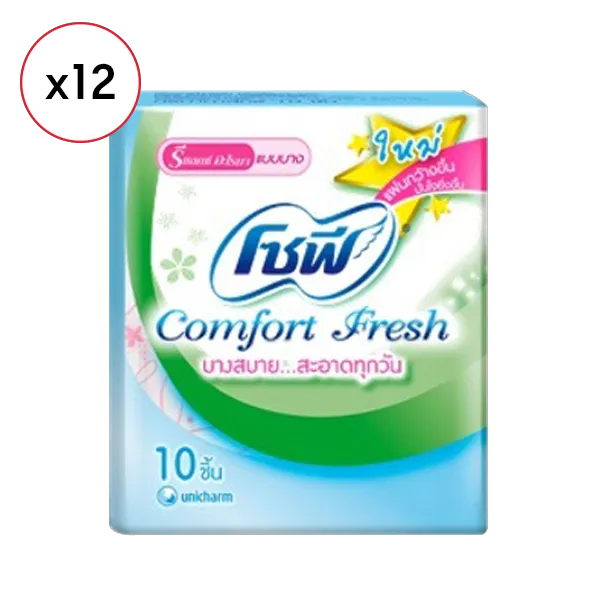 โซฟี แผ่นอนามัย คอมฟอร์ทหอม 10 ชิ้น x 12