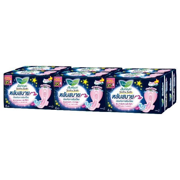 ลอรีเอะ ซอฟท์แอนด์เซฟ ไนท์ ผ้าอนามัย 35 ซม. 4 ชิ้น x 6