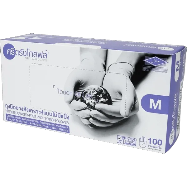 ศรีตรัง ถุงมือไนไตร สีม่วง ไซซ์ M x 100