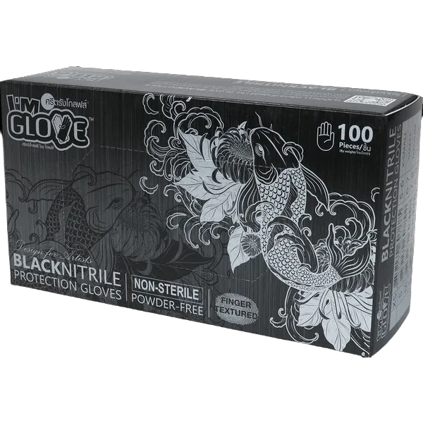 อามโกลฟ ถุงมือไนไตร สีดำ ไซส์ M x 100
