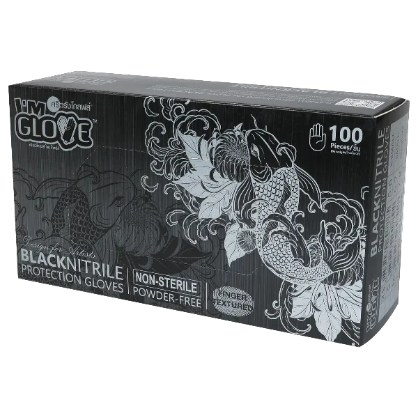 อามโกลฟ ถุงมือไนไตร สีดำ ไซส์ L x 100