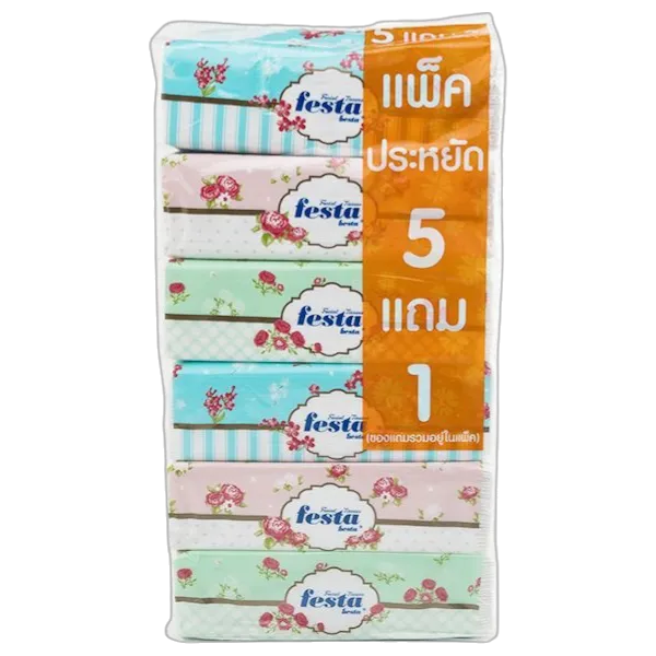 เฟสต้า กระดาษเช็ดหน้า 150 แผ่น x 6