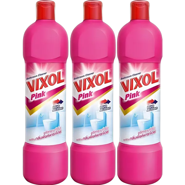 วิกซอล ผลิตภัณฑ์ล้างห้องน้ำ ชมพู 450 มล. x 3
