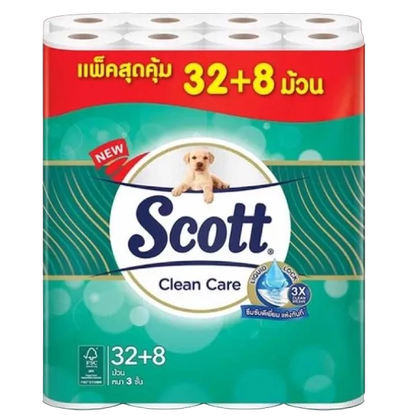 สก๊อตต์ คลีนแคร์ กระดาษชำระ หนา 3 ชั้น x 32 ฟรี 8