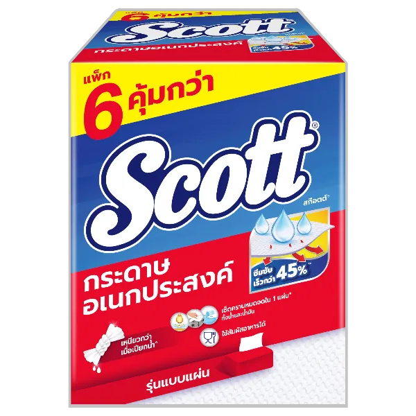 สก๊อตต์ ทาวเวล กระดาษอเนกประสงค์แบบแผ่น 84 แผ่น x 6