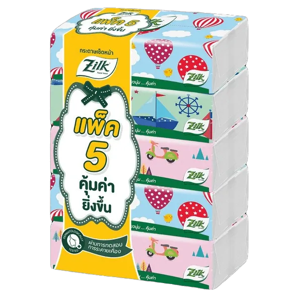 ซิลค์ ทราเวล ซอฟแคส กระดาษเช็ดหน้า 115 แผ่น x 5
