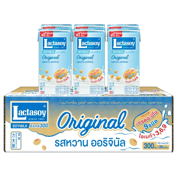 แลคตาซอย นมถั่วเหลือง รสหวาน 300 มล. x 36
