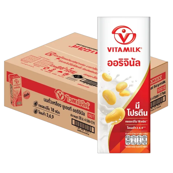 ไวตามิ้ลค์ นมถั่วเหลืองยูเอชที ออริจินัล 200 มล. x 48