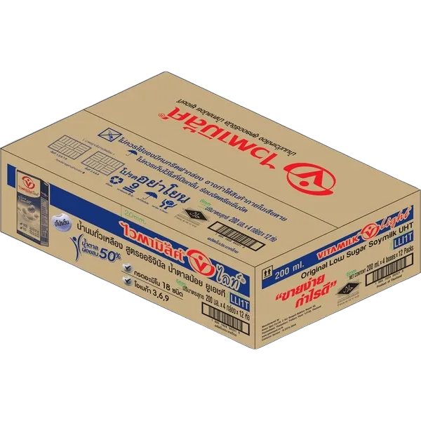 ไวตามิ้ลค์ นมถั่วเหลืองยูเอชที สูตรไลท์ 200 มล. x 48