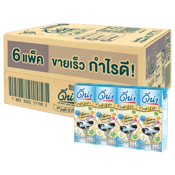 ดีน่า นมถั่วเหลือง สูตรงาดำน้ำตาลน้อย 180 มล. x 24