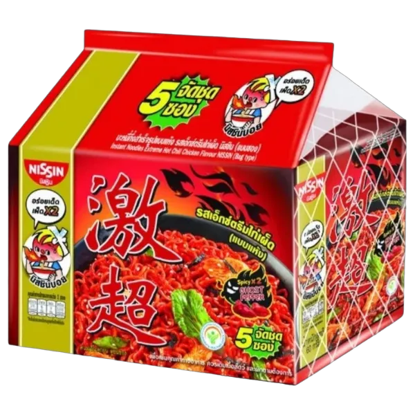 นิสชิน บะหมี่กึ่งสำเร็จรูป เอกซ์ตรีมไก่เผ็ด 60 ก. x 5