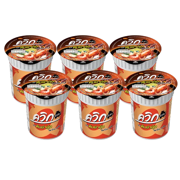ไวไว ควิก คัพ บะหมี่กึ่งสำเร็จรูป รสต้มยำกุ้ง 60 ก. x 6