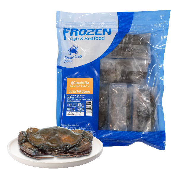 ปูนิ่มแช่แข็งขนาด 4-6 ตัว/กก. แพ็ค 1 กก.