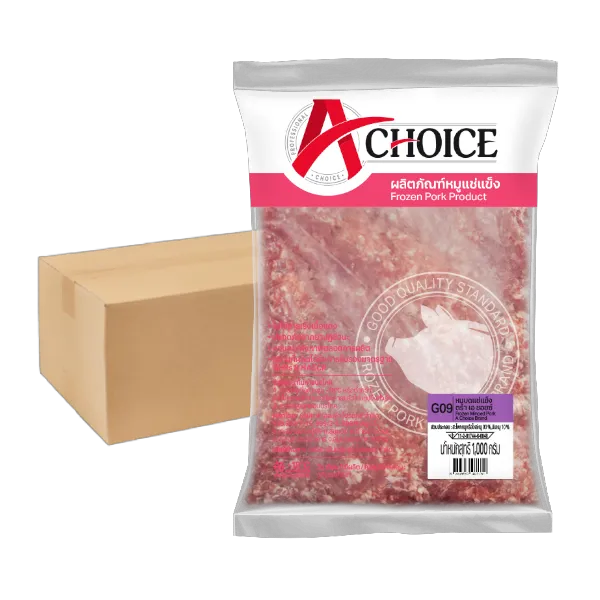 เอ ชอยซ์ หมูบดผสมมัน 10 % แช่แข็ง แพ็ค 1 กก. x 10