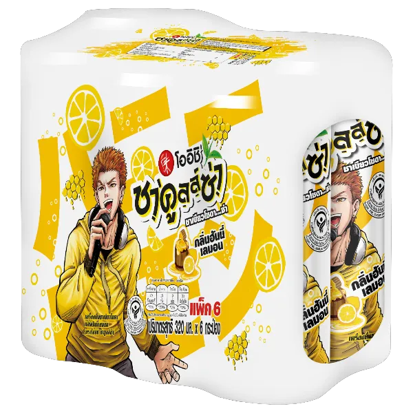 ชาคูลล์ซ่า เครื่องดื่มชาเขียวโซดา กลิ่นฮันนี่เลมอน 320 มล. x 6