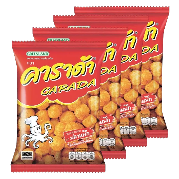 คาราด้า ขนมอบกรอบ รสปลาหมึก 52 ก. x 4