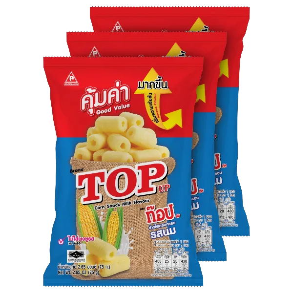 ท๊อปอัพ ข้าวโพดอบกรอบ รสนม 75 ก. x 3