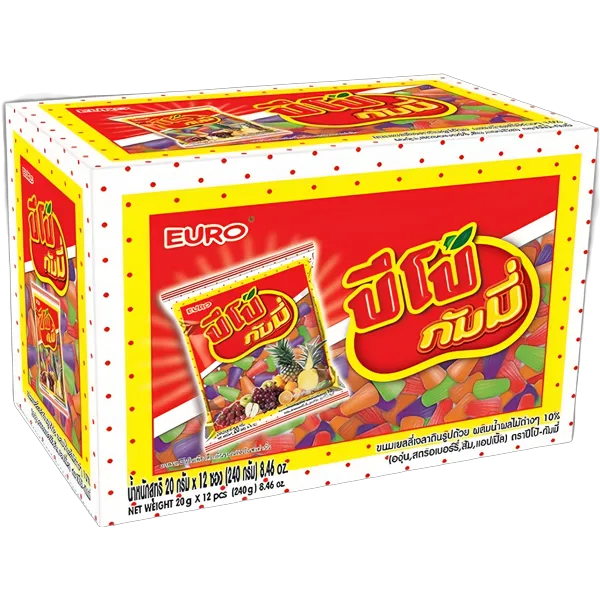 ปีโป้ กัมมี่ เจลาตินรูปถ้วย รวมรส 20 ก. x 12