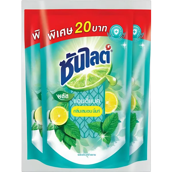 ซันไลต์ ผลิตภัณฑ์ล้างจาน พลัสแอนตี้แบค 300 มล. x 3