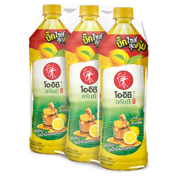 โออิชิ ชาเขียวพร้อมดื่ม รสน้ำผึงผสมมะนาว 800 มล. x 3