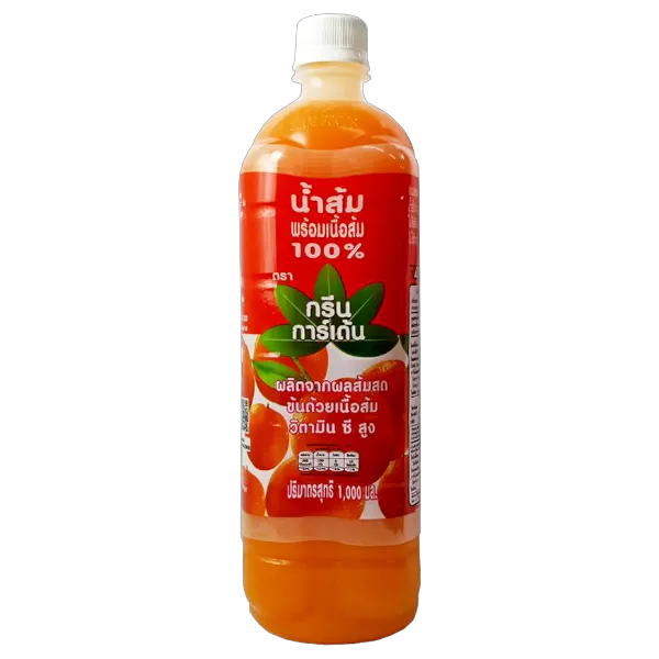 กรีนการ์เด้น น้ำส้มพร้อมเนื้อส้ม 100% 1 ล.