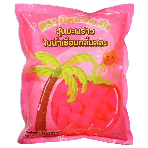 นิตยาท็อปปิ้ง วุ้นมะพร้าวในน้ำเชื่อมกลิ่นสละ 800 ก.