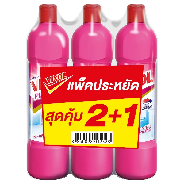 วิกซอล ผลิตภัณฑ์ล้างห้องน้ำ ชมพู 900 มล. x 3