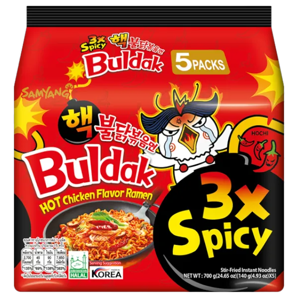 ซัมยัง ราเมงแห้ง ฮอต ชิคเก้น 3 เอ็กซ์ สไปซี่ 140 ก. x 5