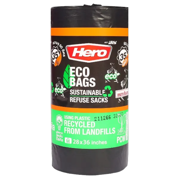 ฮีโร่ ถุงขยะดำECO 28 x 36 นิ้ว x 35