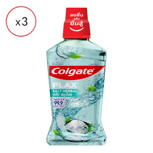 คอลเกต น้ำยาบ้วนปาก พลักซ์ ซอลท์เฮอร์เบิ้ล 250 มล. x 3
