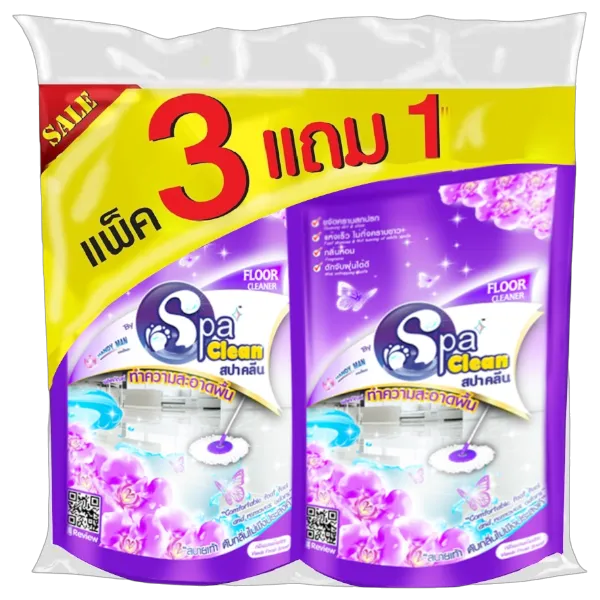 สปาคลีน น้ำยาทำความสะอาดพื้น สีม่วง 400 มล. x 4