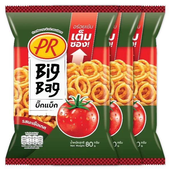 พีอาร์ ข้าวเกรียบพี.อาร์. รสมะเขือเทศ 80 ก. x 3