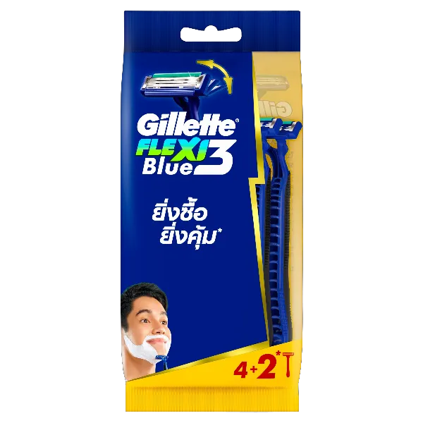 ยิลเลตต์ ด้ามมีดโกน บลูทรีเฟล็กซ์ซี่ แพ็ค 4+2