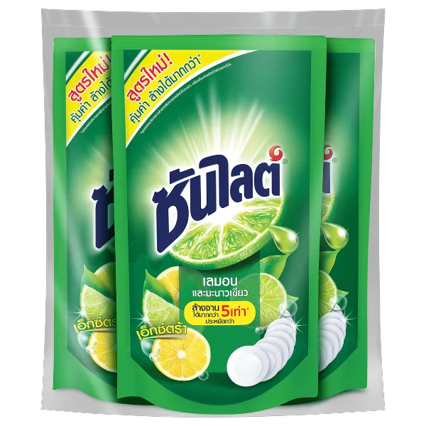 ซันไลต์เลมอนและมะนาวเขียว ผลิตภัณฑ์ล้างจาน 500 มล. x 3