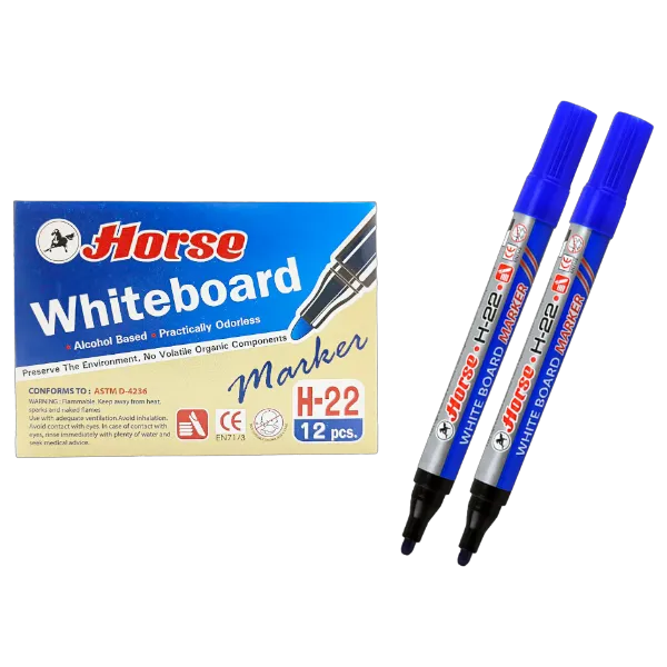 ตราม้า ปากกา ไวท์บอร์ด น้ำเงิน รุ่น H-22 x 12
