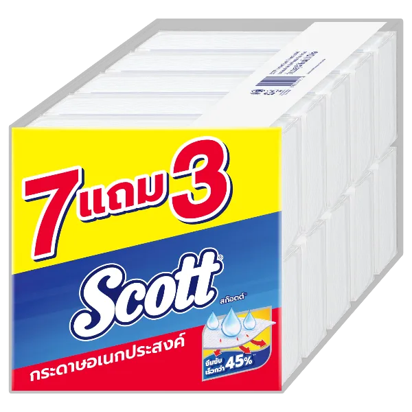 สก๊อตต์ ทาวเวล แบบแผ่น 76 แผ่น แพ็ค 7+3