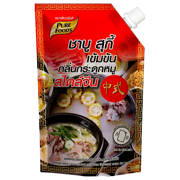 เพียวฟู้ดส์ ซอสสำหรับปรุงซุปเข้มข้นสำเร็จรูปกลิ่นกระดูกหมูสไตล์จีน 800 ก.