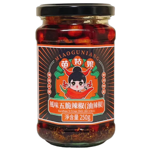 เหมียวกูเนียง กุ้ยโจว 5 คริพพ์ ออย ชิลลี่ น้ำมันพริกถั่วกรอบ 5 ชนิด 250 ก.