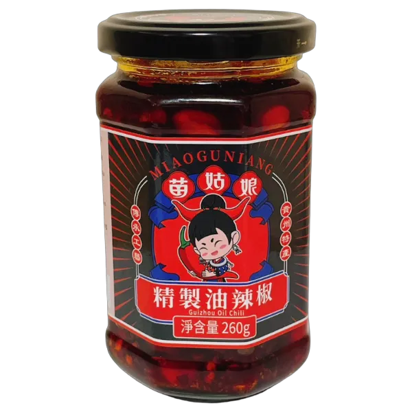 เหมียวกูเนียง กุ้ยโจว ออย ชิลลี่ น้ำมันพริกเสฉวน 260 ก.
