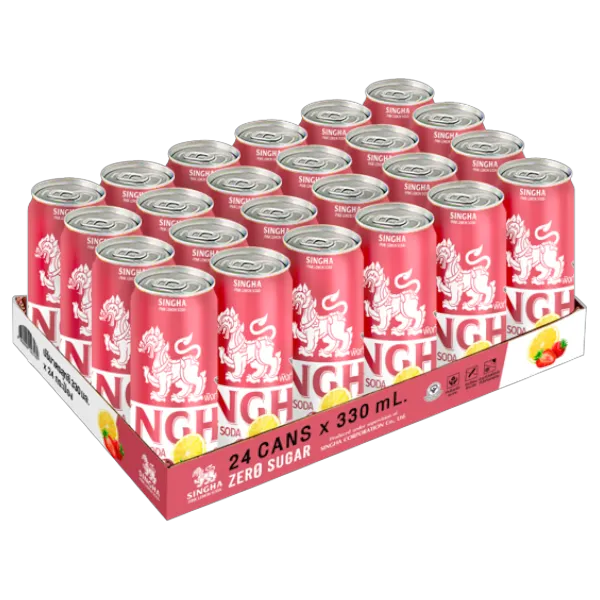 สิงห์ เครื่องดื่มมะนาวโซดา พิงก์เลมอนโซดา 330 มล. x 24