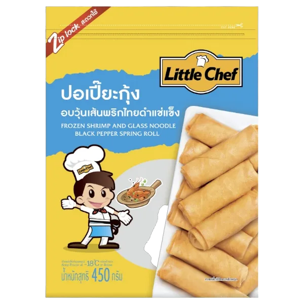 ลิตเติ้ลเชฟ ปอเปี๊ยะกุ้งอบวุ้นเส้นพริกไทยดำแช่แข็ง 450 ก.