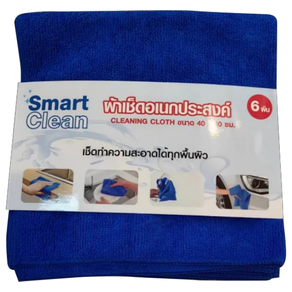 สมาร์ทคลีน ผ้าไมโครไฟเบอร์ 40 x 40 คละสี x 6
