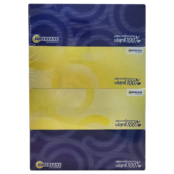 ซุปเปอร์เซฟ กระดาษเช็ดหน้า กล่อง หนา 2 ชั้น 150 แผ่น x 4