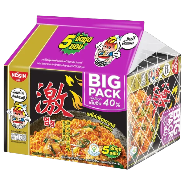 นิสชิน บะหมี่กึ่งสำเร็จรูปบิ๊กแพ็ค รสไก่เผ็ดเกาหลี 85 ก. x 5