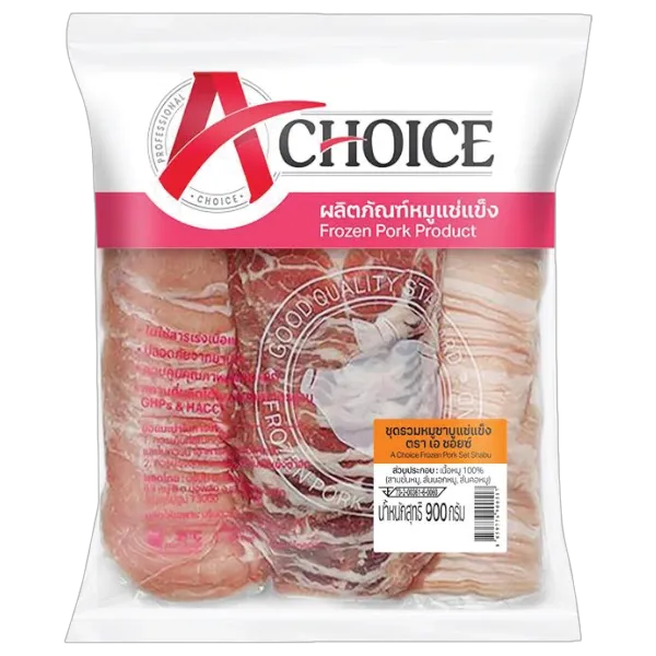 เอ ชอยซ์ ชุดรวมหมูชาบูแช่แข็ง 900 ก.